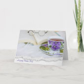 Name Day Pansy Teacup Karte (Vorderseite)