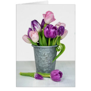 Name Day-pink und lila Tulpenbunch
