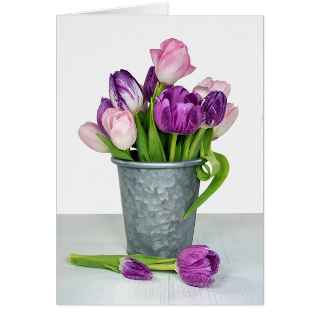 Name Day-pink und lila Tulpenbunch (Vorne)