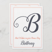 Name Day Saint's Day Letter B Monogramm Einladung (Vorne/Hinten)