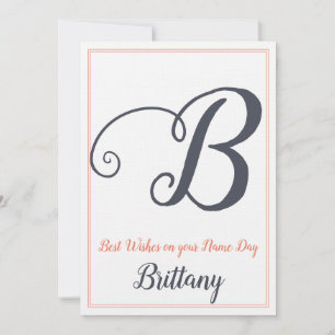 Name Day Saint's Day Letter B Monogramm Einladung