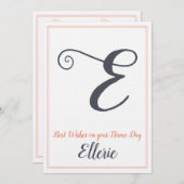 Name Day Saint's Day Letter E Monogram Einladung (Vorne/Hinten)