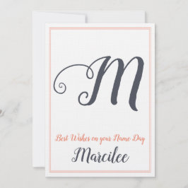 Name Day Saint's Day Letter M Monogram Einladung
