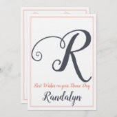 Name Day Saint's Day Letter R Monogram Einladung (Vorne/Hinten)