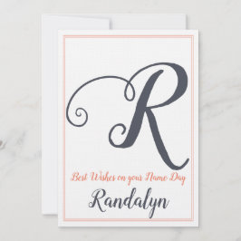 Name Day Saint's Day Letter R Monogram Einladung