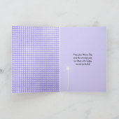 Name Day schwarze Gänse und Löwenzahn auf lila Karte (Innenseite)