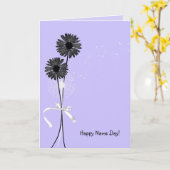 Name Day schwarze Gänse und Löwenzahn auf lila Karte (Gelbe Blume)