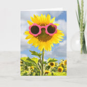 Name Day Sonnenblume mit Sonnenbrille Karte (Vorderseite)