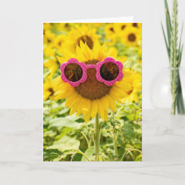 Name Day Sonnenblume mit Sonnenbrille Karte
