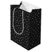 Name Day Strichfigur-Mädchen mit Daisies Mittlere Geschenktüte (Rückseite Schrägansicht)