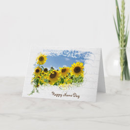 Name Day Sunflower Field Card Karte