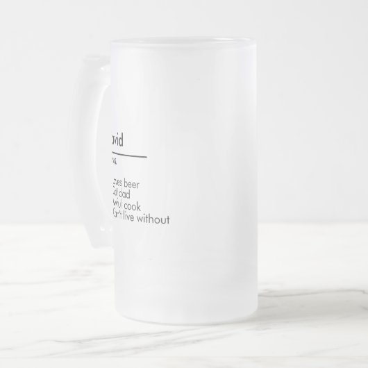 Name Definition benutzerdefiniertes Geschenk für i Mattglas Bierglas (Vorderseite Links)