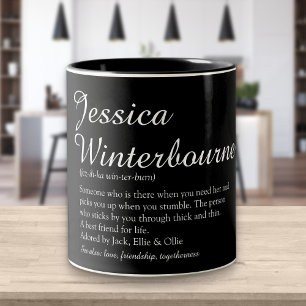 Name Definition Elegantes Skript Modern Zweifarbige Tasse