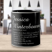 Name Definition Elegantes Skript Modernes Zweifarbige Tasse