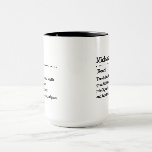 Name Definition Geschenk Personalisierter Kaffee a Tasse (Zentrum)