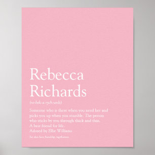 Name Definition Giralrosa Moderne Typografie Poster