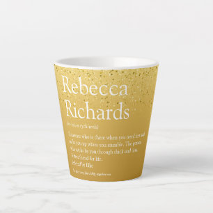 Name Definition Gold Glitter Modern Lustig Milchtasse