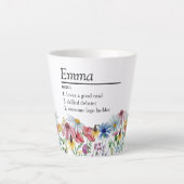 Name Definition Land Rustikale Wildblume Grenze Milchtasse (Vorderseite)