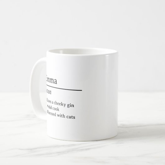Name Definition Mug Kaffeetasse (Vorderseite Links)
