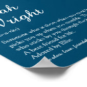 Name Definitions Schrift Modern Blau Lustig Poster (Ecke)