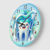 Name Dental hinzufügen Große Wanduhr (Winkel)