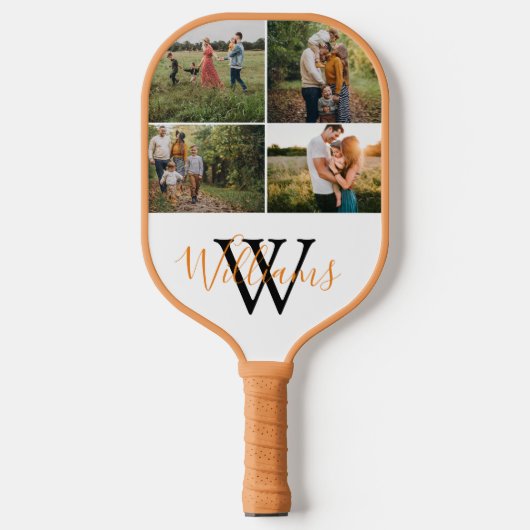 Name der 4-Foto-Sortimentfamilie, Monogramm Pickleball Schläger (Vorderseite)
