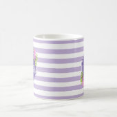 Name der Abstrakten bloralen Streifen Monogramm Kaffeetasse (Mittel)