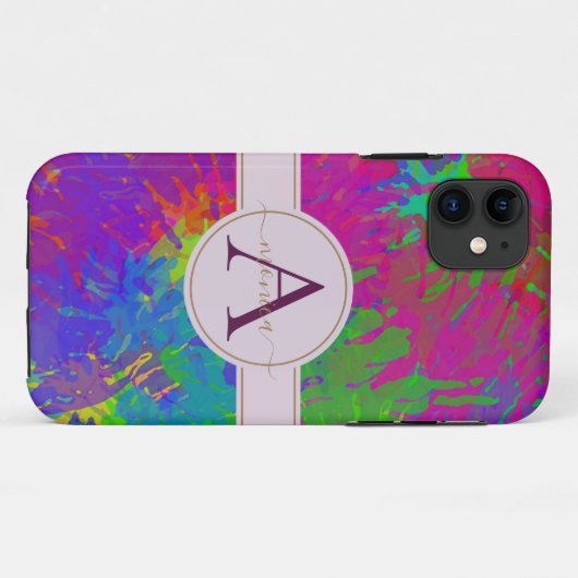 Name der abstrakten farbigen Gefärbte Krawatte Case-Mate iPhone Hülle (Rückseite (Horizontal))