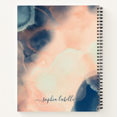 Name der abstrakten Marine, Pink & Minze Aquarellf Notizblock (Rückseite)