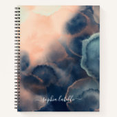 Name der abstrakten Marine, Pink & Minze Aquarellf Notizblock (Vorderseite)