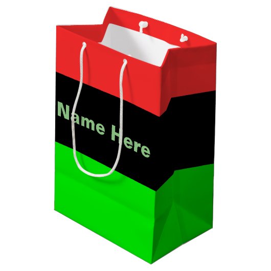 Name der afrikanischen, amerikanischen oder afrika mittlere geschenktüte (Rückseite Schrägansicht)