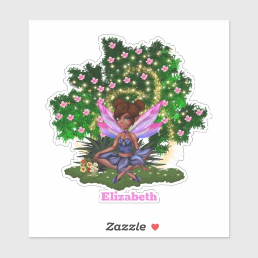 Name der afrikanischen Kirschblüte Aufkleber (Blatt)