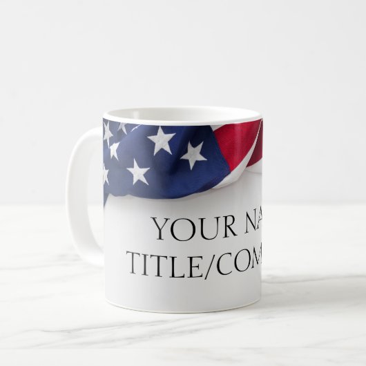 Name der amerikanischen Firma Kaffeetasse (Vorderseite Links)