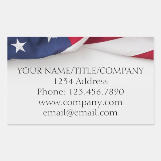 Name der amerikanischen Firma Rechteckiger Aufkleber (Vorderseite)