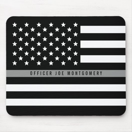 Name der amerikanischen Flagge mit dünner grauer L Mousepad (Vorne)