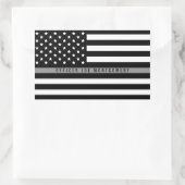 Name der amerikanischen Flagge mit dünner grauer L Rechteckiger Aufkleber (Tasche)