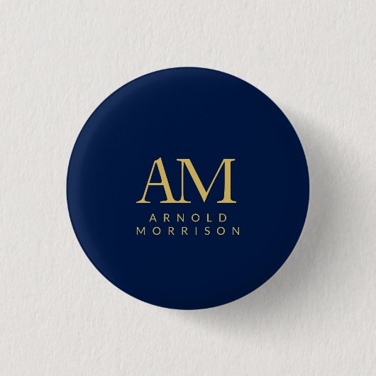 Name der Anfangsbuchstaben des Blue Gold Colors Mo Button (Vorderseite)