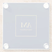 Name der Anfangsbuchstaben des Blue Gold Colors Mo Glasuntersetzer (Rückseite)