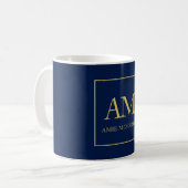 Name der Anfangsbuchstaben des Blue Gold Colors Mo Kaffeetasse (Vorderseite Links)