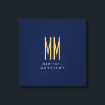 Name der Anfangsbuchstaben des Blue Gold Colors Mo Leinwanddruck<br><div class="desc">Erleben Sie dieses moderne, elegante Design. Diese Vorlage kann an alle beruflichen Beruf angepasst werden.</div>