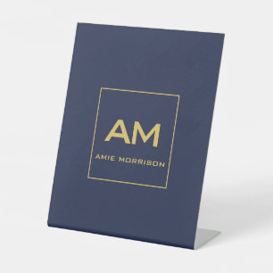 Name der Anfangsbuchstaben des Blue Gold Colors Mo Sockelschild