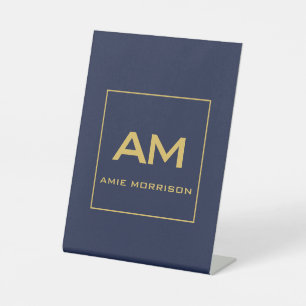 Name der Anfangsbuchstaben des Blue Gold Colors Mo Sockelschild