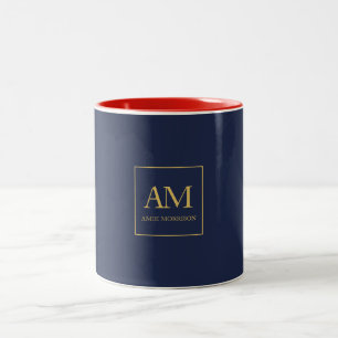 Name der Anfangsbuchstaben des Blue Gold Colors Mo Zweifarbige Tasse
