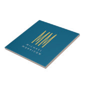 Name der Anfangsbuchstaben des Blue-Gold-Monogramm Fliese (Seite)