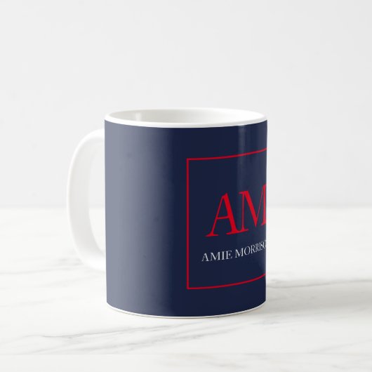 Name der Anfangsbuchstaben des Monogrammes Blue Re Kaffeetasse (Vorderseite Links)