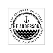 Name der Ankerfamilie und runde Rücksendeadresse Gummistempel (Prägung)