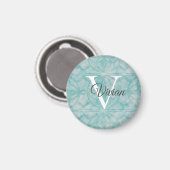 Name der aquamarinen Farbe des Monogramms Magnet (Vorderseite/Rückseite)