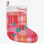 Name der aquamarinen geometrischen Quadrate mit ab Kleiner Weihnachtsstrumpf (Vorderseite)