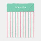 Name der aquamarinen grünen rosa Streifen Fleecedecke (Vorderseite)