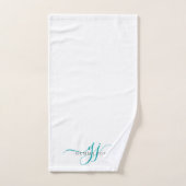Name der Aquamarinen Monogram-Initialen für Elegan Badhandtuch Set (Handtuch)